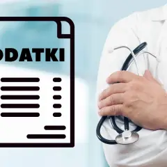 Lekarz z dokumentem "PODATKI". Rozważasz podatek liniowy a ryczałt?