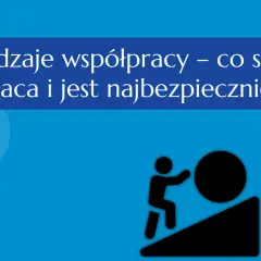 Rodzaje współpracy: b2b a umowa o pracę. Grafika symbolizuje trudności i zyski związane z wyborem formy zatrudnienia.