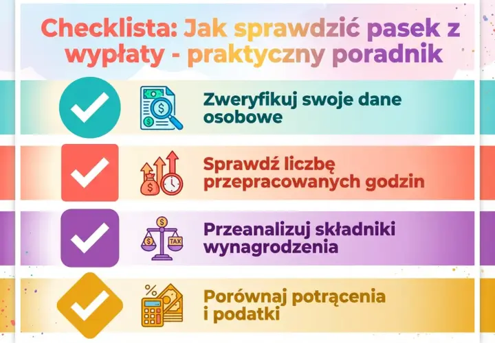 Checklista: Jak sprawdzić pasek z wypłaty. Zweryfikuj dane, godziny, składniki i potrącenia.