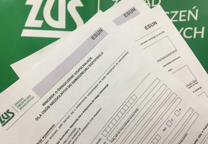 Wniosek o świadczenie wspierające dla osób niezolnych do samodzielnej egzystencji. Dokument ZUS.