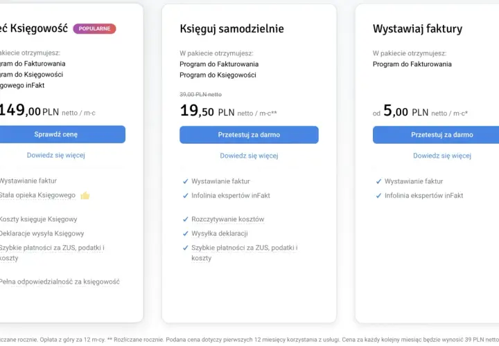 Oferty b2b podatki: Zleć księgowość od 149 zł, księguj samodzielnie od 19,50 zł, wystawiaj faktury od 5 zł.