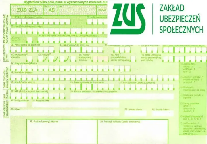Formularz ZUS ZLA. Czy trzeba płacić ZUS? Ten druk służy do usprawiedliwiania nieobecności w pracy, np. z powodu choroby.