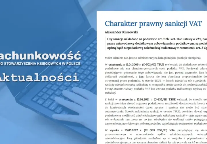 Analiza charakteru prawnego sankcji VAT na podstawie art. 112b ustawy o VAT.