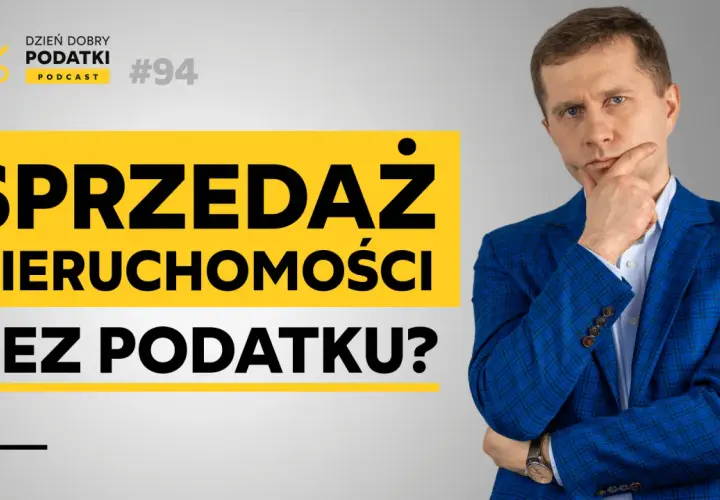 Mężczyzna w garniturze zastanawia się nad sprzedażą nieruchomości przed 5 laty. Podcast "Dzień Dobry Podatki" #94.
