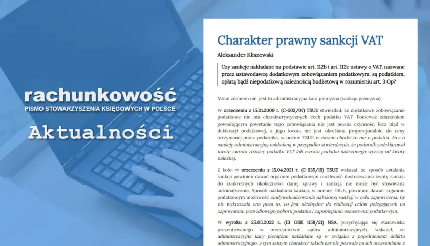 Analiza charakteru prawnego sankcji VAT na podstawie art. 112b ustawy o VAT.