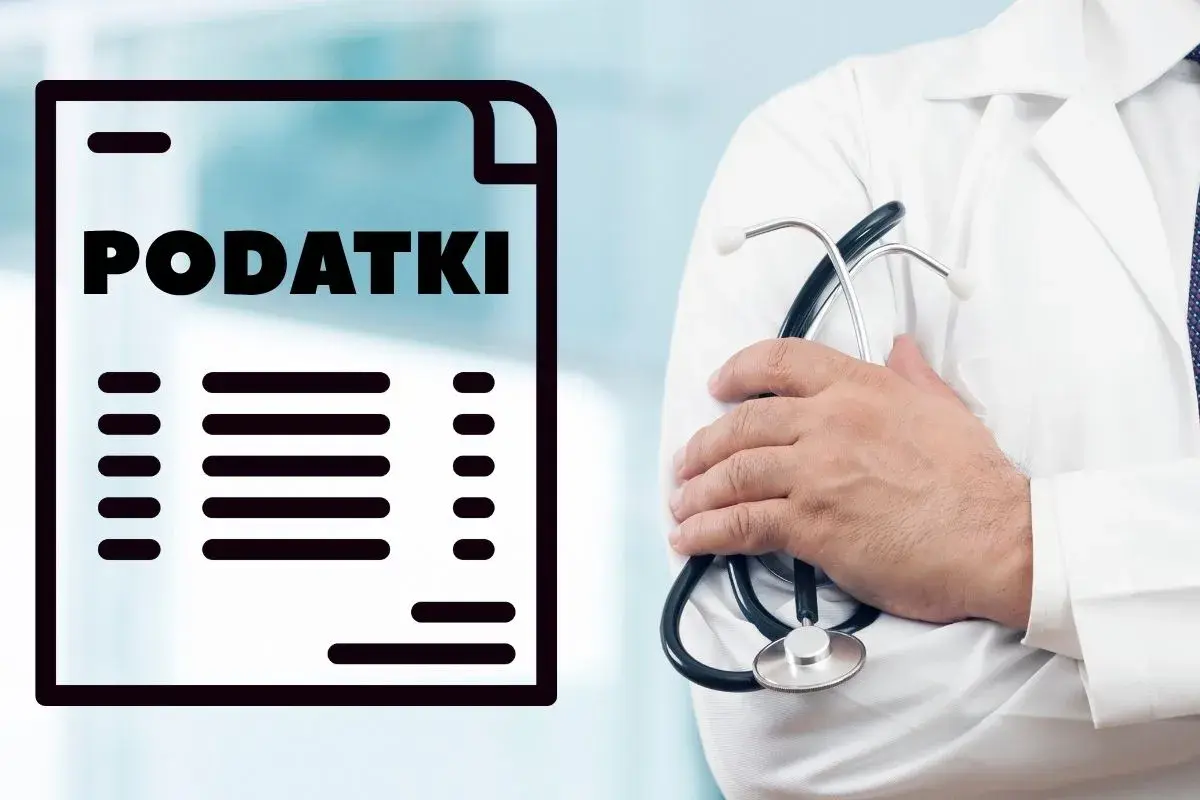 Lekarz z dokumentem "PODATKI". Rozważasz podatek liniowy a ryczałt?