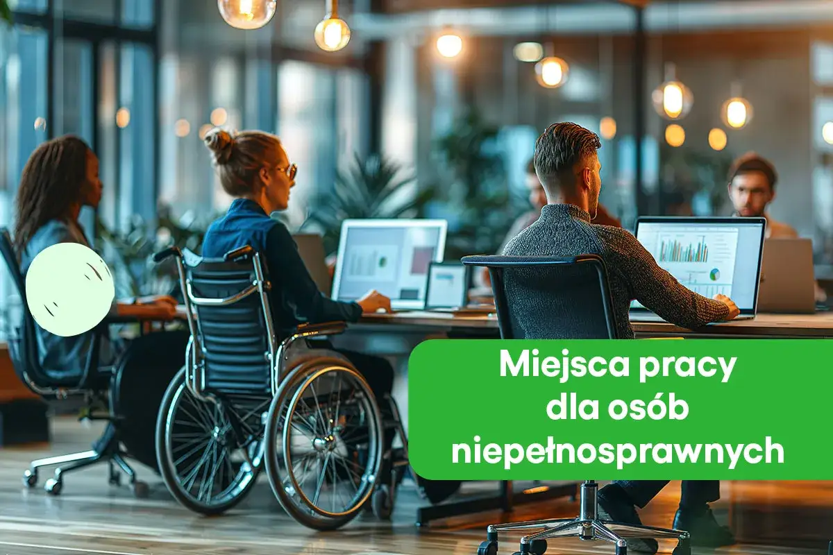 Wspieramy pracę z orzeczeniem umiarkowanym. W biurze pracują osoby na w&oacute;zkach inwalidzkich i inne.